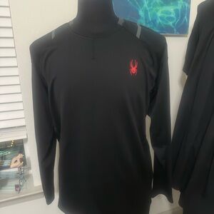 Mens Black Activewear with Red Accents by SPYDER.
